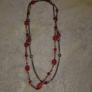 Elegant Red Beaded Necklace